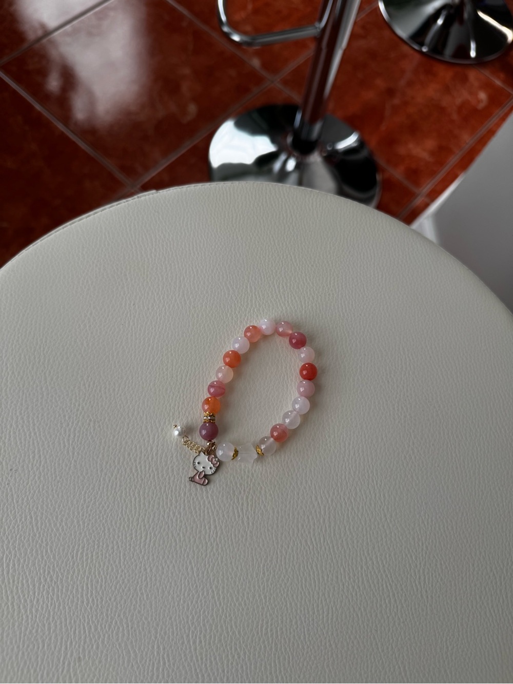 Hello Kitty Pink Beaded Charm Bracelet
